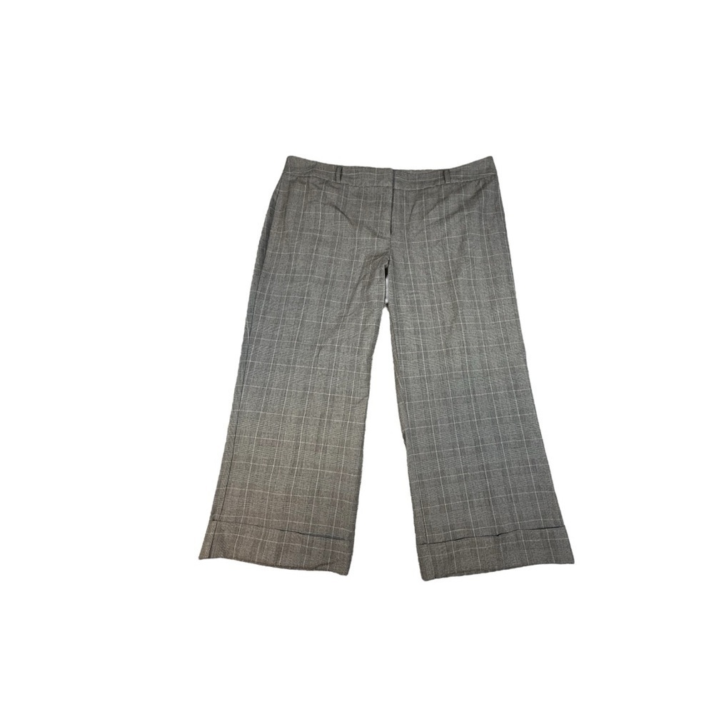 Lane Bryant Capri Pants Plaid Size 18 Gray Business Preppy